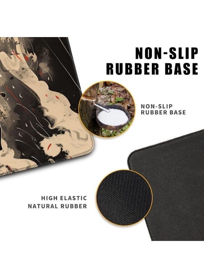 لوحة ماوس كبيرة للألعاب، سجادة مكتب ممتدة على شكل تنين صيني، وسادة مكتب كبيرة للوحة مفاتيح الكمبيوتر، لوحة ماوس بحواف مخيطة، (70 سم × 30 سم × 2 مم) وسادة مكتب مقاومة للماء للمكتب والمنزل - Image 4